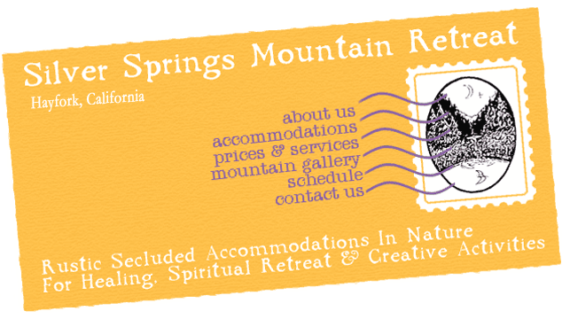 Rustic mountain retreat center in Northern California, in the Trinity Alps